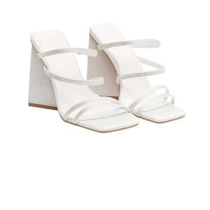 Strap Block Heeled Sandals- Ivory Sz: 38/US: 7